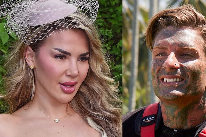 Kim Virginia ist mit einem Hut zu sehen und offenem Mund und Nikola Glumac versucht verkrampft zu lächeln.