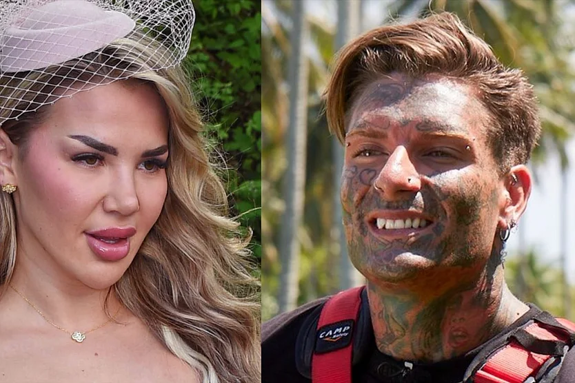 Kim Virginia ist mit einem Hut zu sehen und offenem Mund und Nikola Glumac versucht verkrampft zu lächeln.