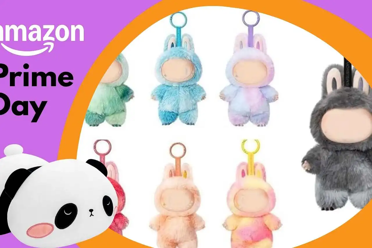 Labubu-Schlüsselanhänger und ein süßen Panda-Kissen im Angebot am Prime Day 2025.