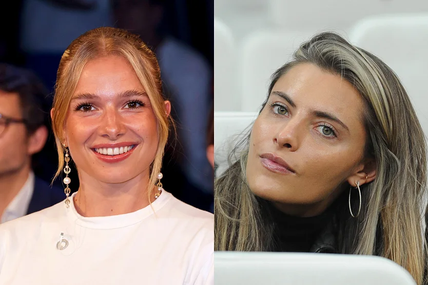 Collage: Links lächelt Lola Weippert in die Kamera und rechts schaut Sophia Thomalla nachdenklich