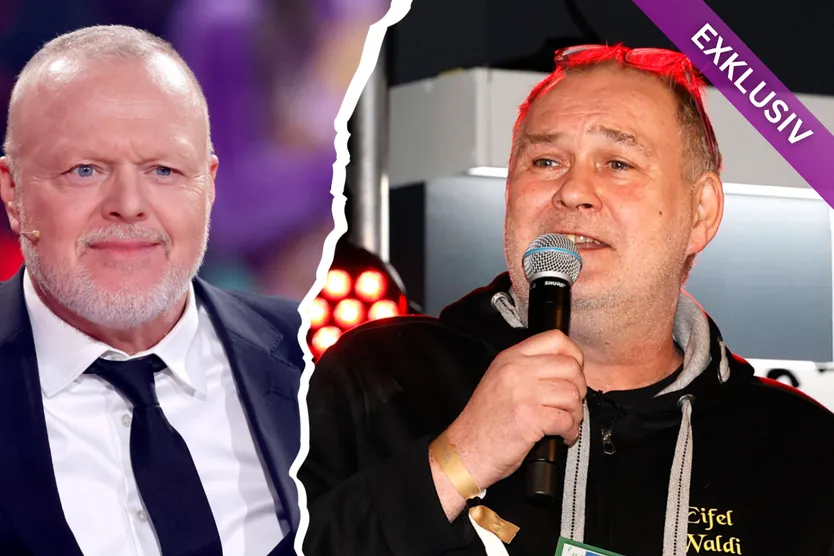 Riss-Collage aus Stefan Raab & "Bares für Rares"-Waldi Lehnertz