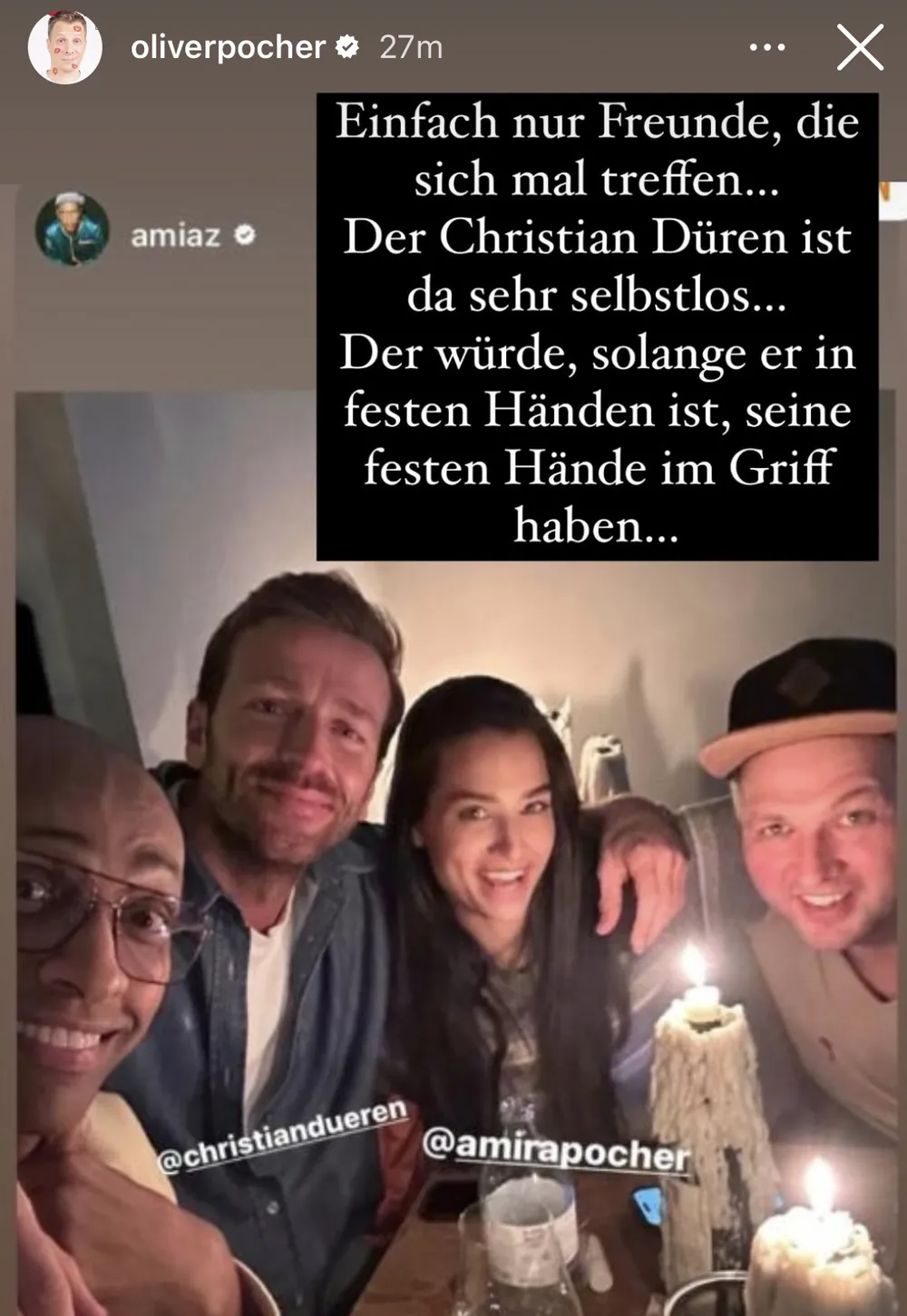 Amira Pocher und Christian Düren mit Freunden Amira Pocher und Christian Düren mit Freunden