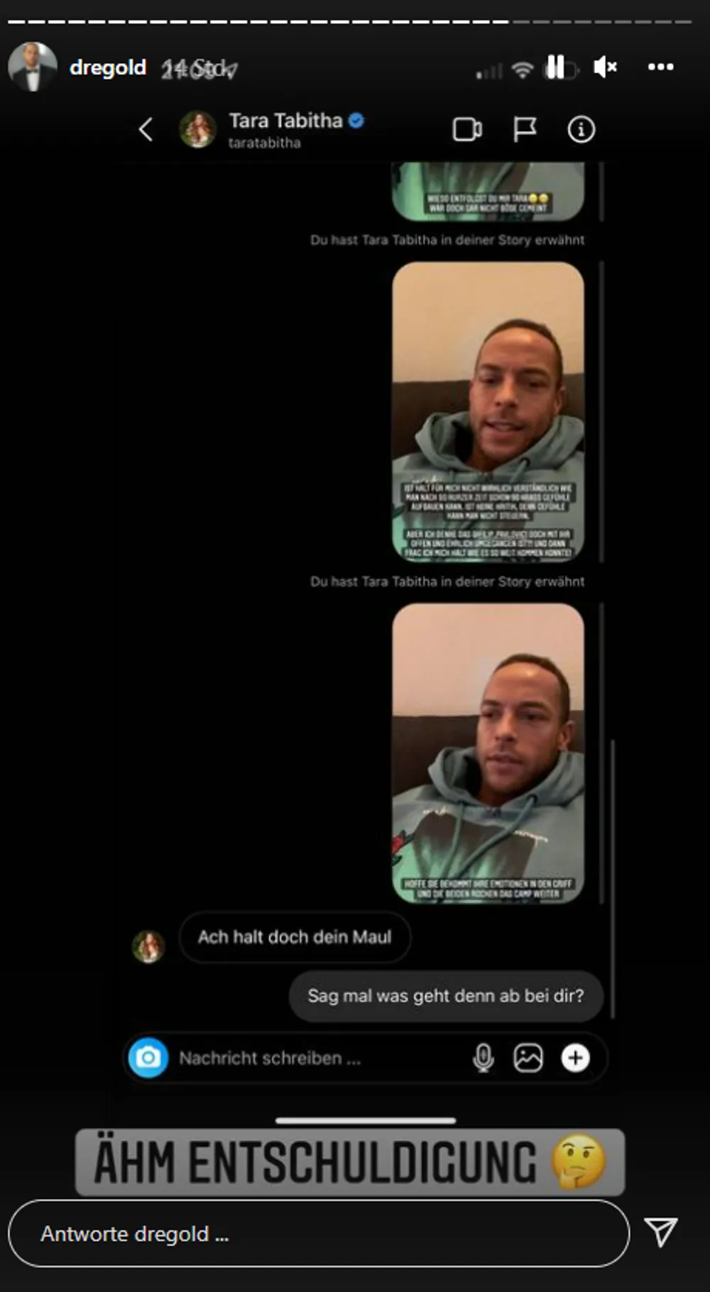 Andrej Mangold zu Tara Tabithas Reaktion Andrej Mangold zu Tara Tabithas Reaktion