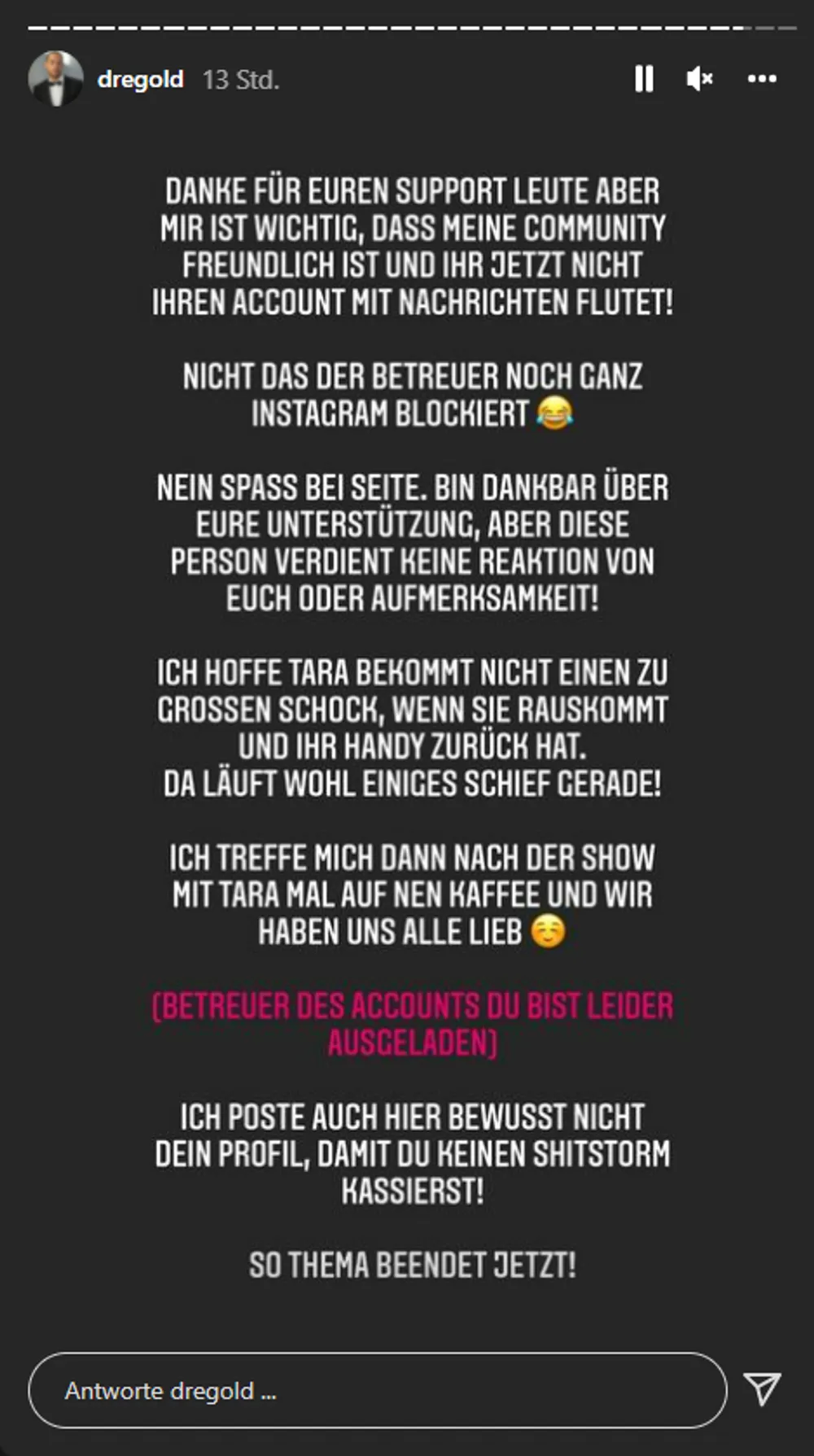 Andrej Mangold Statement zu Tara Tabitha Andrej Mangold Statement zu Tara Tabitha