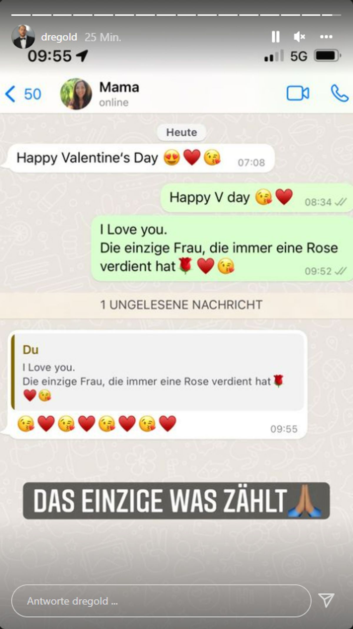 Andrej Mangold Valentinstagsgrüße an seine Mama