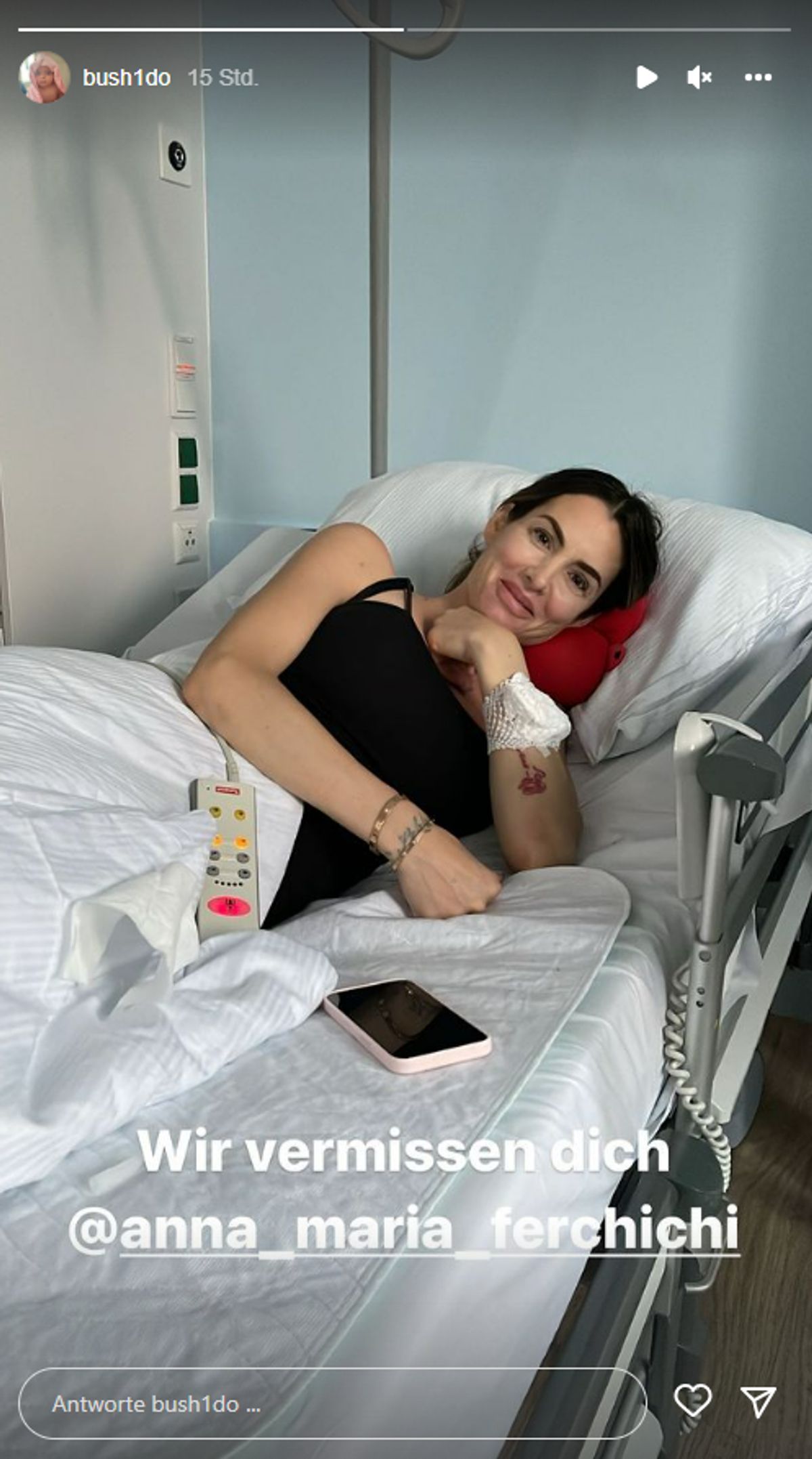 Anna-Maria Ferchichi im Krankenhaus