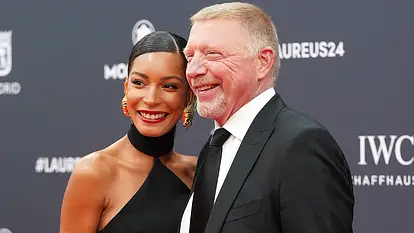 Boris Becker und Lilian Monteiro auf dem Roten Teppich im April 2024