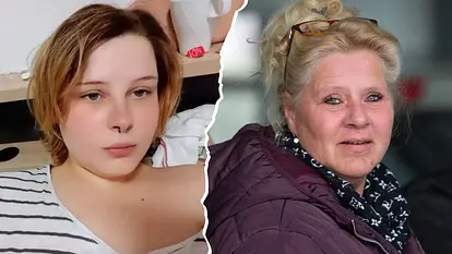 Collage: Calantha Wollny und Silvia Wollny schauen ernst in die Kamera - kein Wunder, denn ihr Streit eskaliert völlig