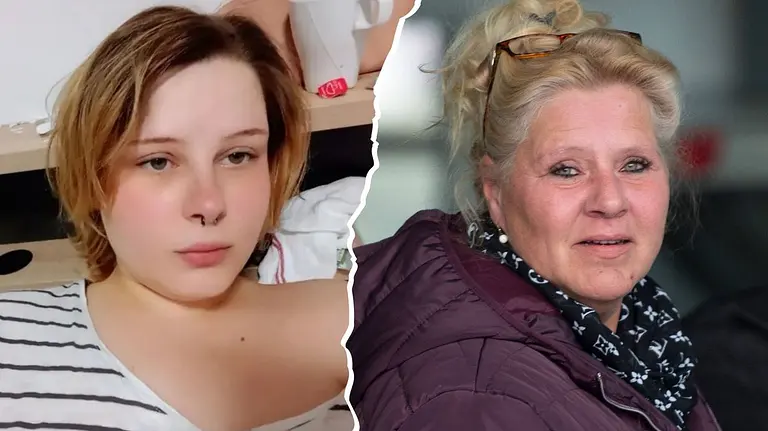 Collage: Calantha Wollny und Silvia Wollny schauen ernst in die Kamera - kein Wunder, denn ihr Streit eskaliert völlig