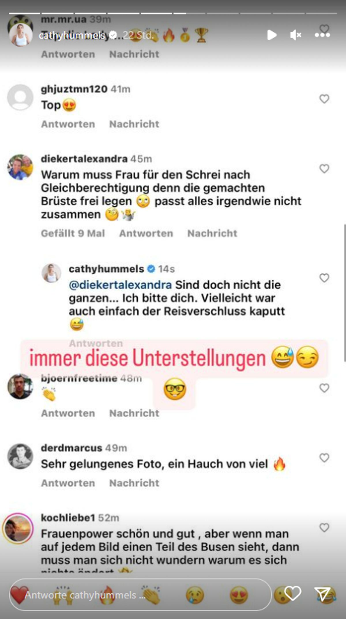 Cathy Hummels Instagram Kritik