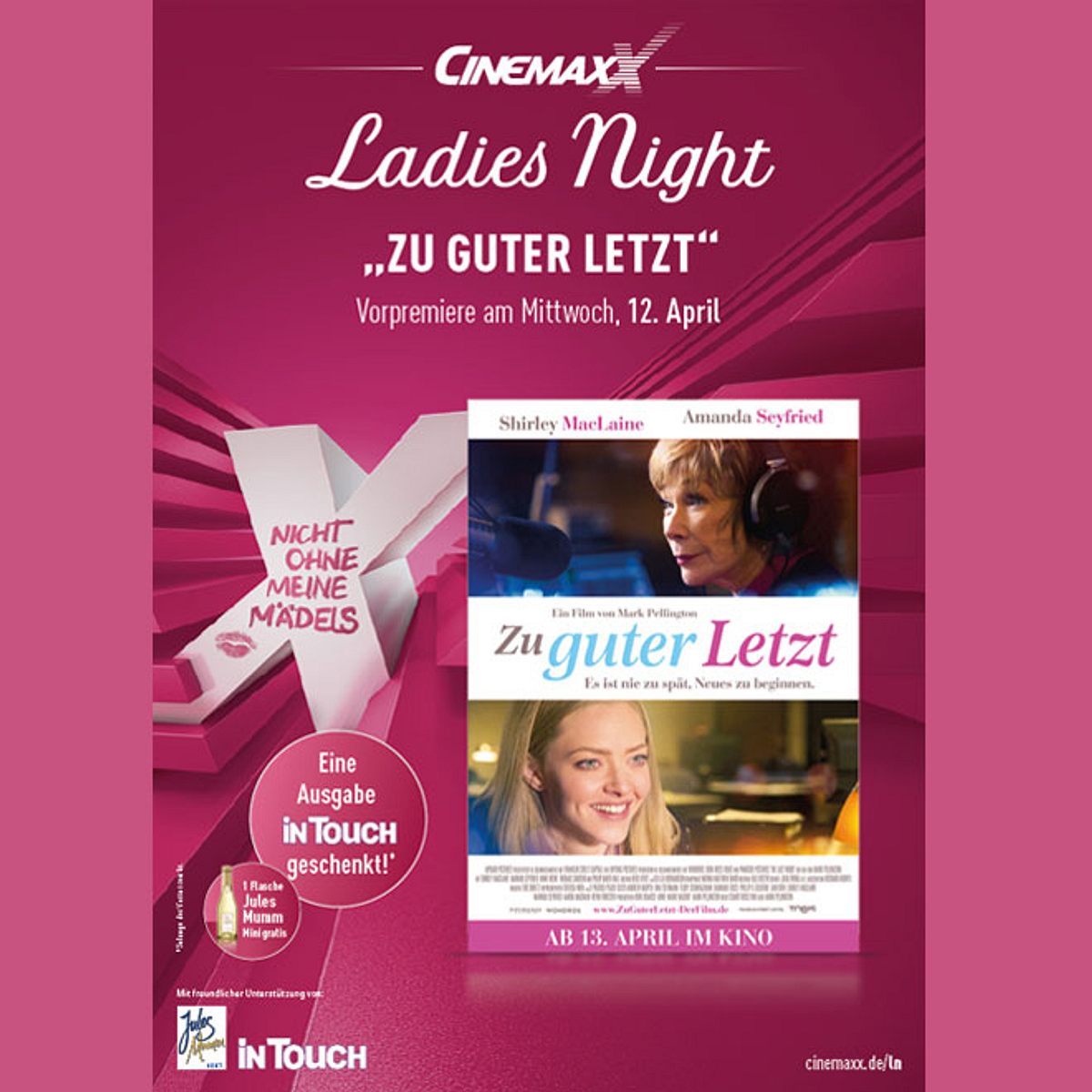 Gewinne 25x2 Tickets für die Cinemaxx-Ladies Night zur Vorpremiere von Zu guter Letzt