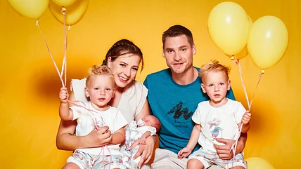 Sarafina und Peter Wollny mit den Kindern