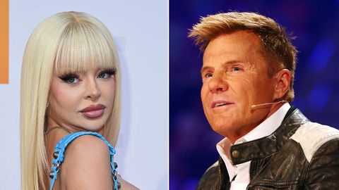 Katja Krasavice und Dieter Bohlen - Foto: Tristar Media/WireImage/GettyImages & Mathis Wienand/Getty Images (Fotocollage)