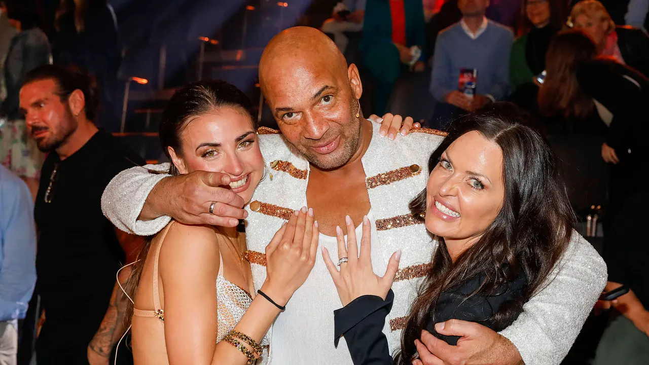 Ekaterina Leonova, Detlef Soost und Kate Hall im April 2024 hinter den Kulissen von "Let's Dance"