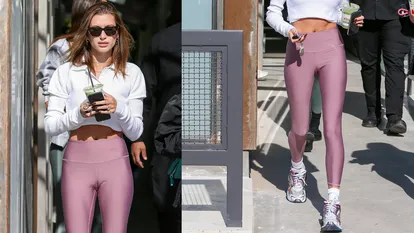 Hailey Bieber in der hübschen Yoga-Leggins