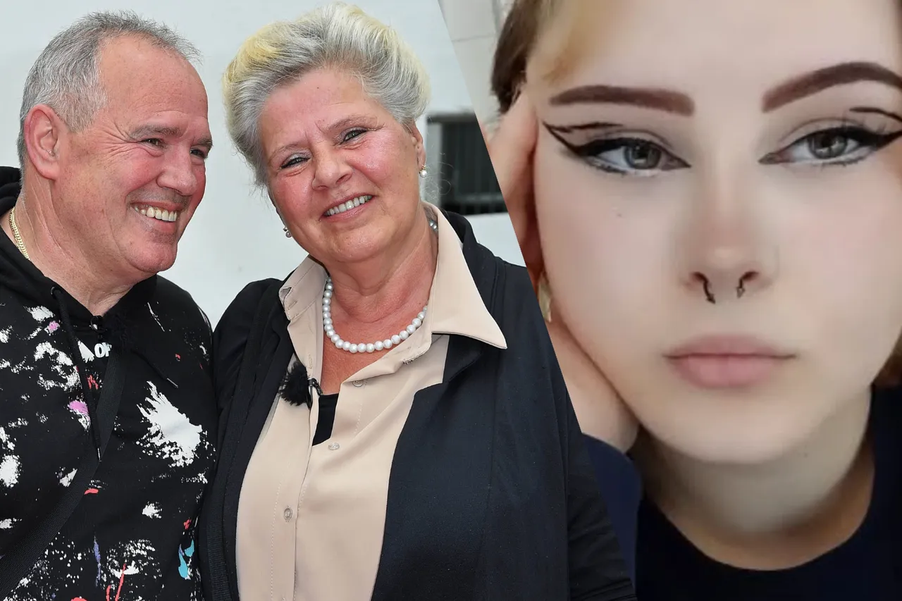 Links: Harald Elsenbast mit seiner Lebensgefährtin Silvia Wollny, sie lächeln in die Kamera. Rechts: Tochter von Silvia Calantha Wollny, mit Eyeliner geschminkt und einem Nasenpiercing. 