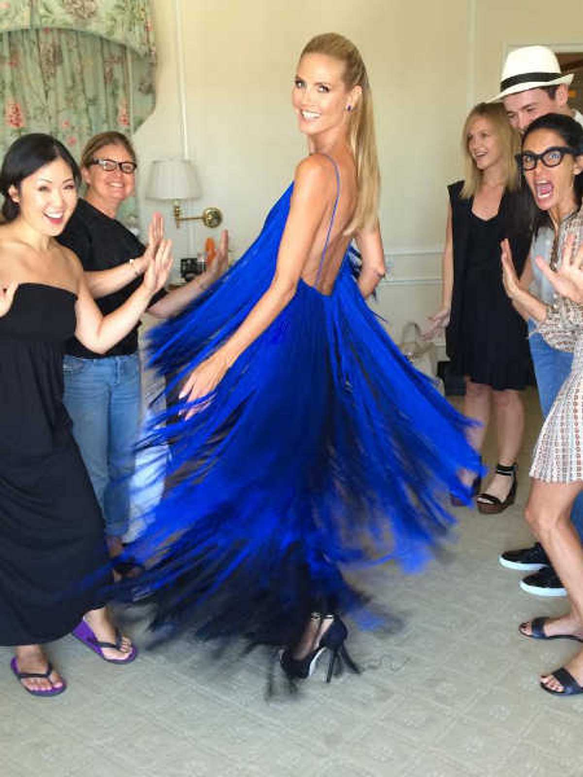 Heidi Klum in ihrem Fransen-Kleid.