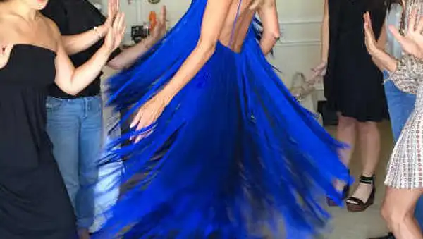 Heidi Klum in ihrem Fransen-Kleid.