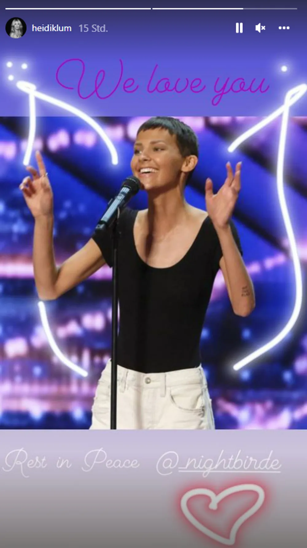 Heidi Klum Abschiedsworte Nightbirde Heidi Klum Abschiedsworte Nightbirde