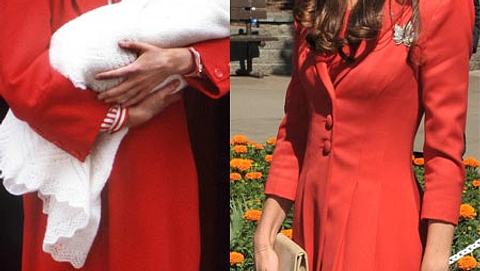 Lady Diana trug nach der Geburt von Prinz Harry ein rostrotes Kleid - Foto: GettyImages