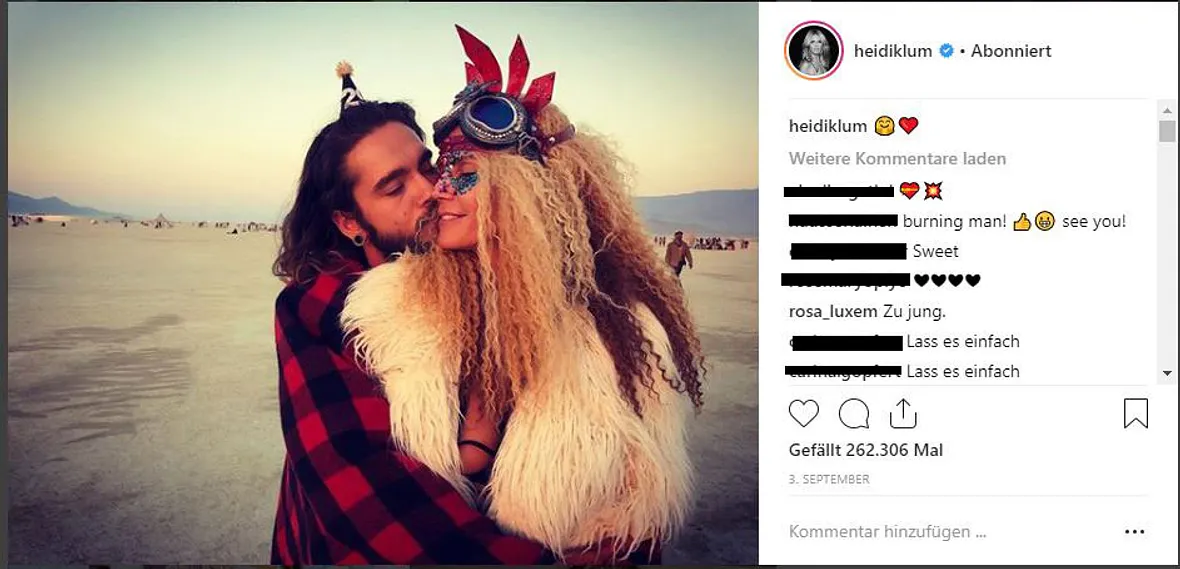 Daniel Küblböck kommentierte ein Bild von Heidi Klum Daniel Küblböck kommentierte ein Bild von Heidi Klum