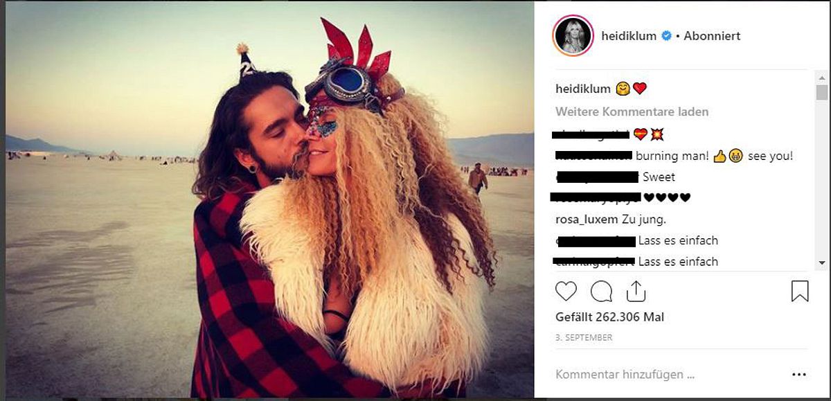 Daniel Küblböck kommentierte ein Bild von Heidi Klum