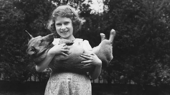 Queen Elizabeth II. mit Corgi Queen Elizabeth II. mit Corgi