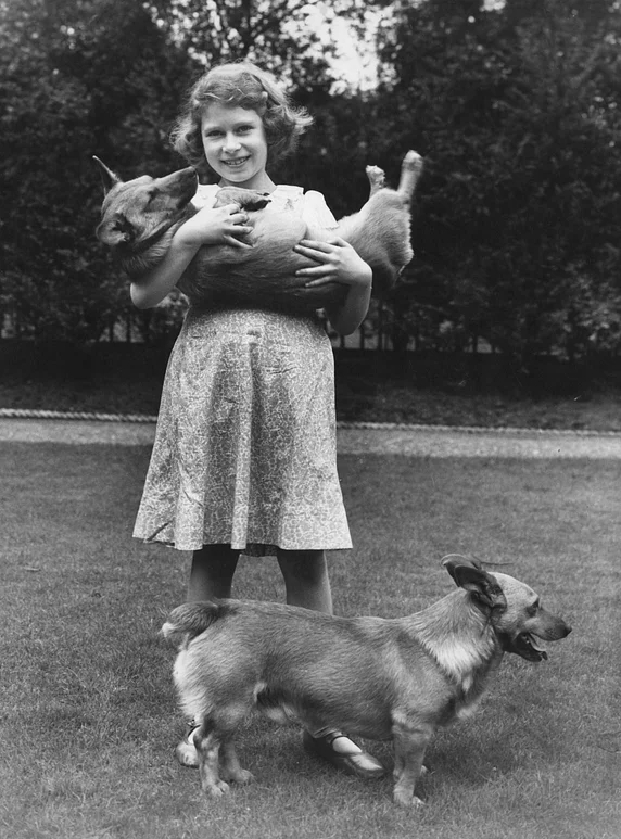 Queen Elizabeth II. mit Corgi Queen Elizabeth II. mit Corgi