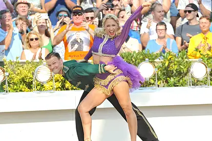 Tänzer Kathrin Menzinger und Vadim Garbuzov während der ZDF - Unterhaltungsshow Fernsehgarten am 17.09.2023 in Mainz. 