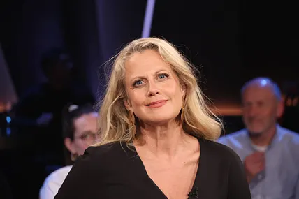 Barbara Schömberger bei einer Aufzeichnung im Fernsehen