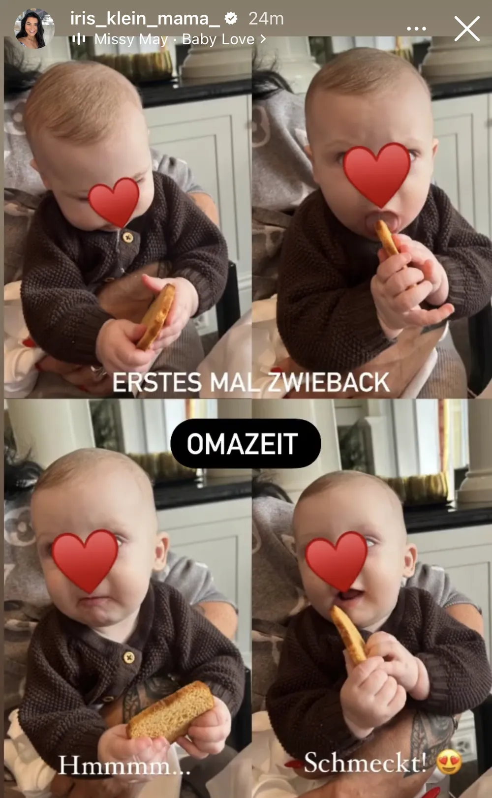 Iris Klein und Baby Damian Iris Klein und Baby Damian