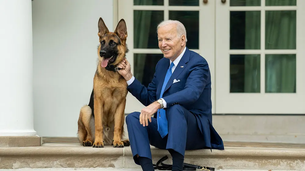 Joe Biden mit Hund Commander Joe Biden mit Hund Commander
