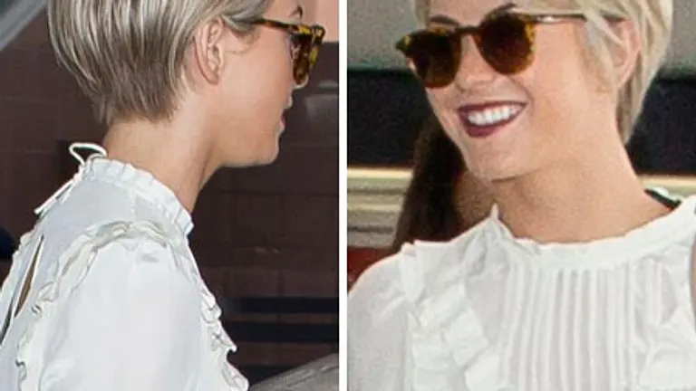 Julianne Hough hat sich von ihrer Wallemähne getrennt und trägt jetzt einen schicken Kurzhaarschnitt. 