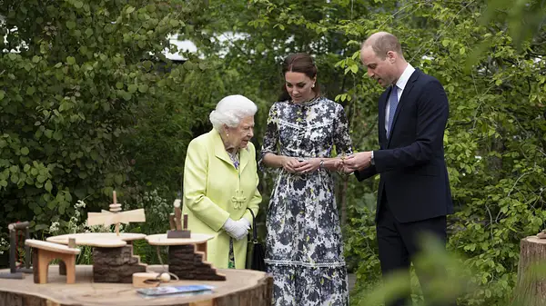 Herzogin Kate und Prinz William und die Queen