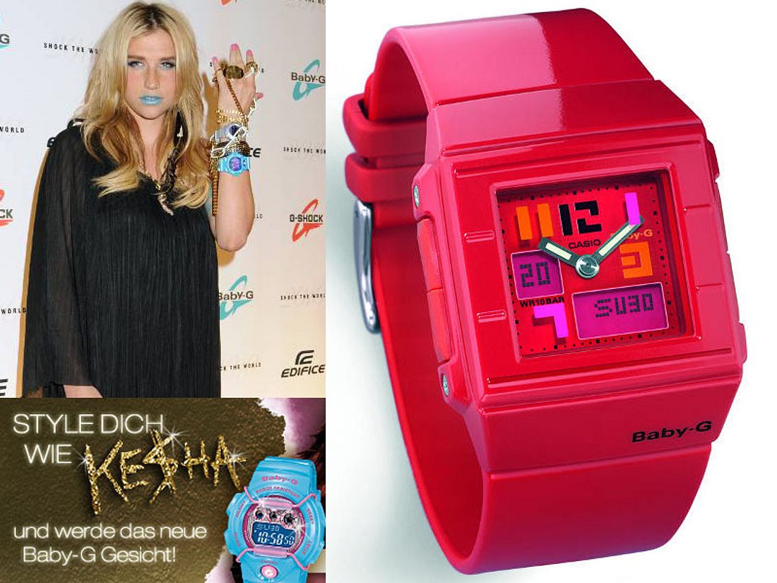 Gewinne zur &quot;Style like Ke$ha&quot;-Aktion eine coole rote Baby-G-Uhr von Casio