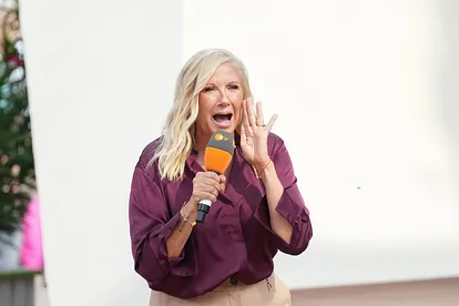 Moderatorin Andrea "Kiwi" Kiewel im ZDF Fernsehgarten.