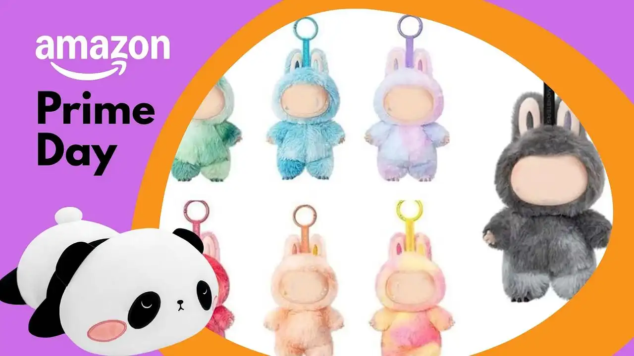 Labubu Angebote Prime Day 2025 Labubu-Schlüsselanhänger und ein süßen Panda-Kissen im Angebot am Prime Day 2025. - Foto: InTouch/PR