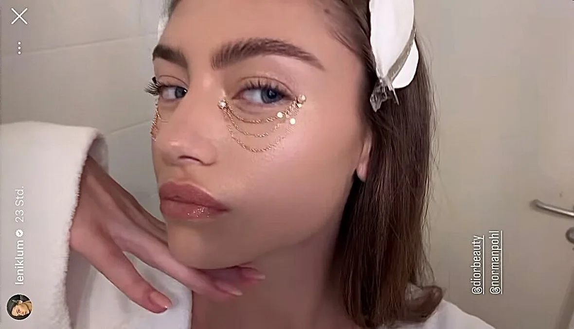 Leni Klum auf Instagram mit Chain-Make-Up Leni Klum auf Instagram mit Chain-Make-Up