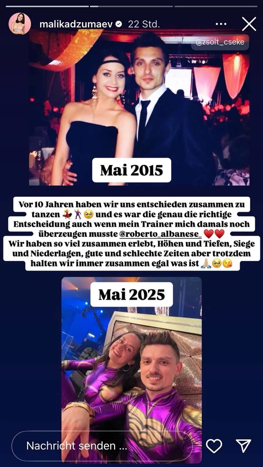 Malika Dzumaev richtet süße Worte an Ex Zsolt Malika Dzumaev richtet süße Worte an Ex Zsolt