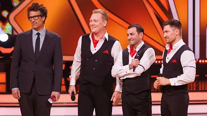Daniel Hartwich, Jens Knossalla alias Knossi, Ali Guengoermues and Philipp Boy