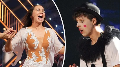 Verletzt? Renata Lusin mit schmerzverzehrtem Gesicht, Valentin Lusin besorgt