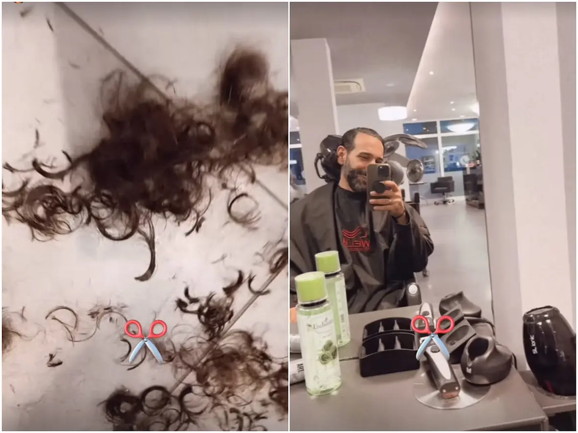 Massimo Sinató lässt Haar beim Friseur Massimo Sinató lässt Haar beim Friseur