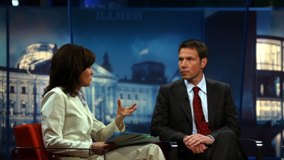 Maybrit Illner und René Obermann beim Kennenlernen Maybrit Illner und René Obermann beim Kennenlernen