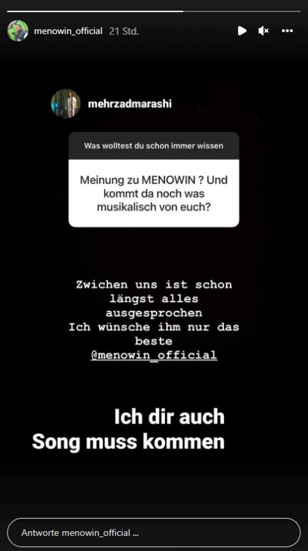 Menowin Fröhlich und Mehrzad Marashi Song Menowin Fröhlich und Mehrzad Marashi Song