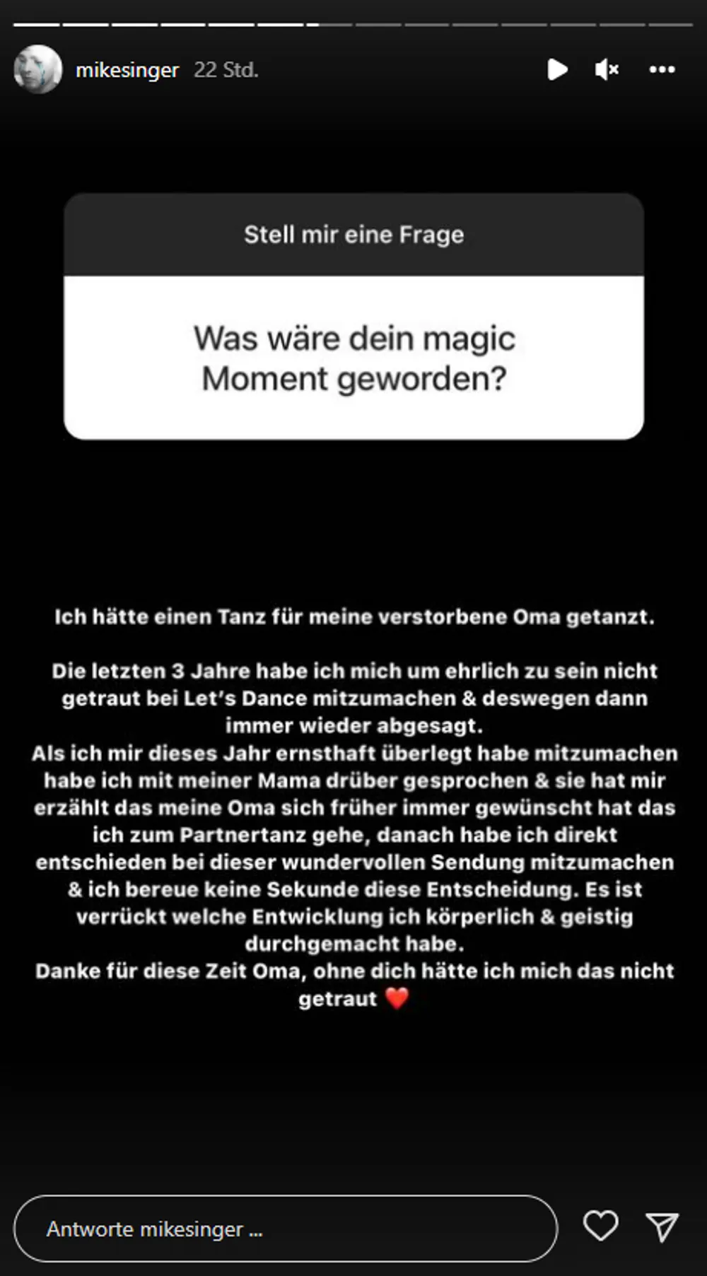 Mike Singer über "Let's Dance" und seine Oma Mike Singer über "Let's Dance" und seine Oma