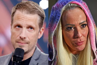 Links: Oliver Pocher am Mikrofon, Rechts: Cora Schumacher. Nach Affären-Drama sprechen die beiden so offen, wie nie zuvor.