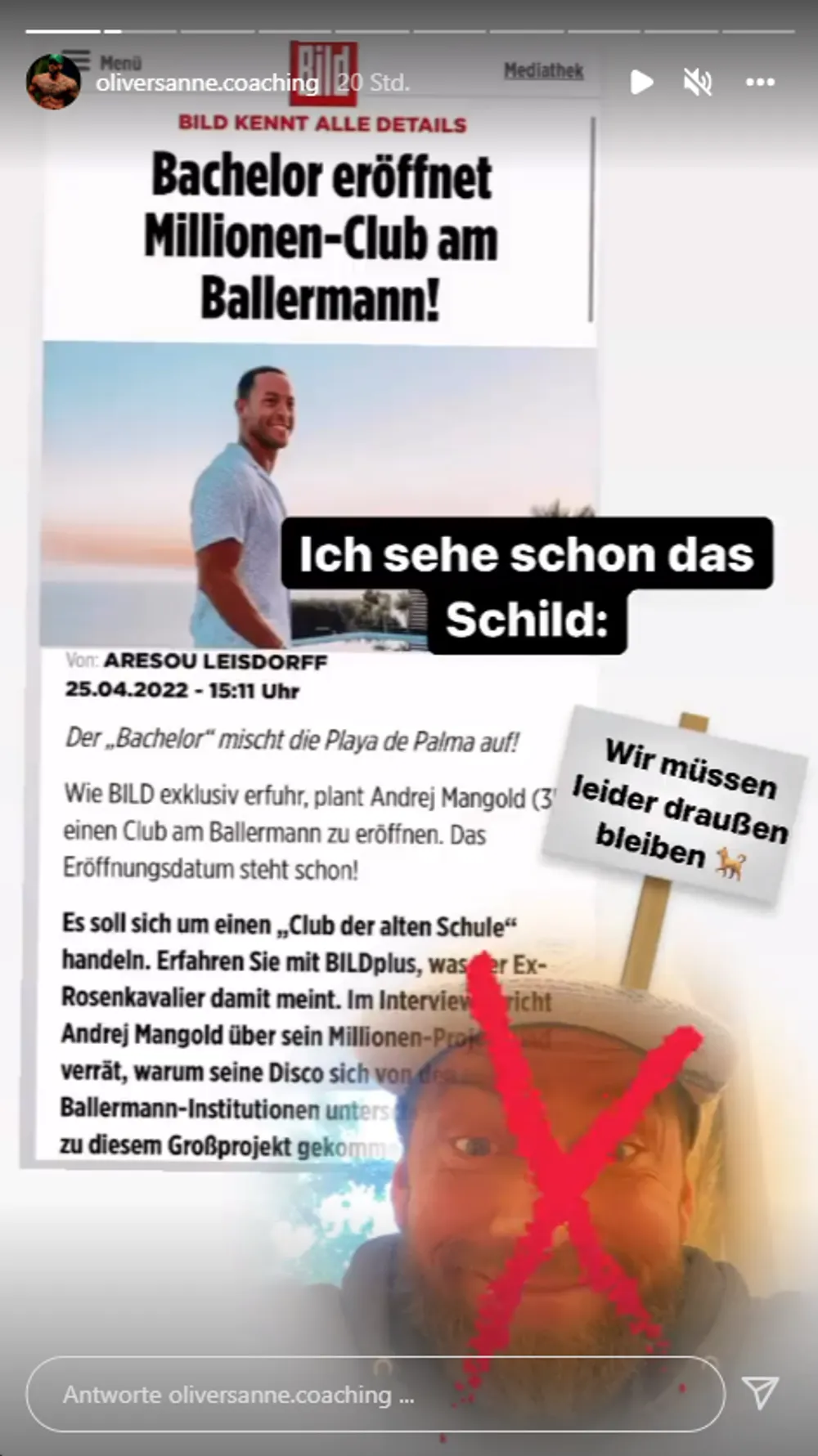 Oliver Sanne zu Andrej Mangolds Cluberöffnung am Ballermann Oliver Sanne zu Andrej Mangolds Cluberöffnung am Ballermann