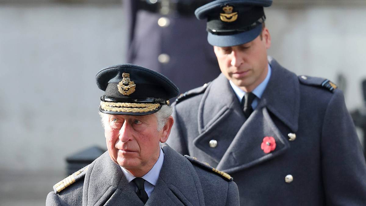 . 08/11/2020. London, United Kingdom. Prince Charles, The Prince of Wales and Prince William, The Duke of Cambridge, at