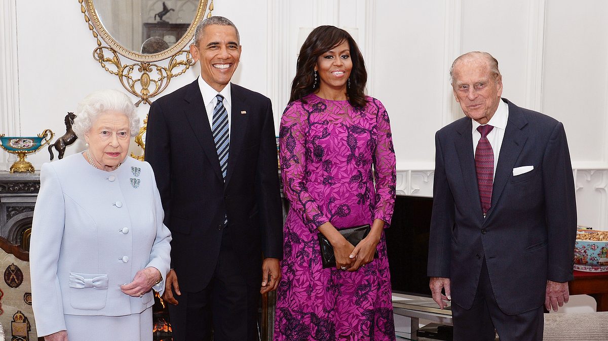 Queen Elizabeth mit den Obamas