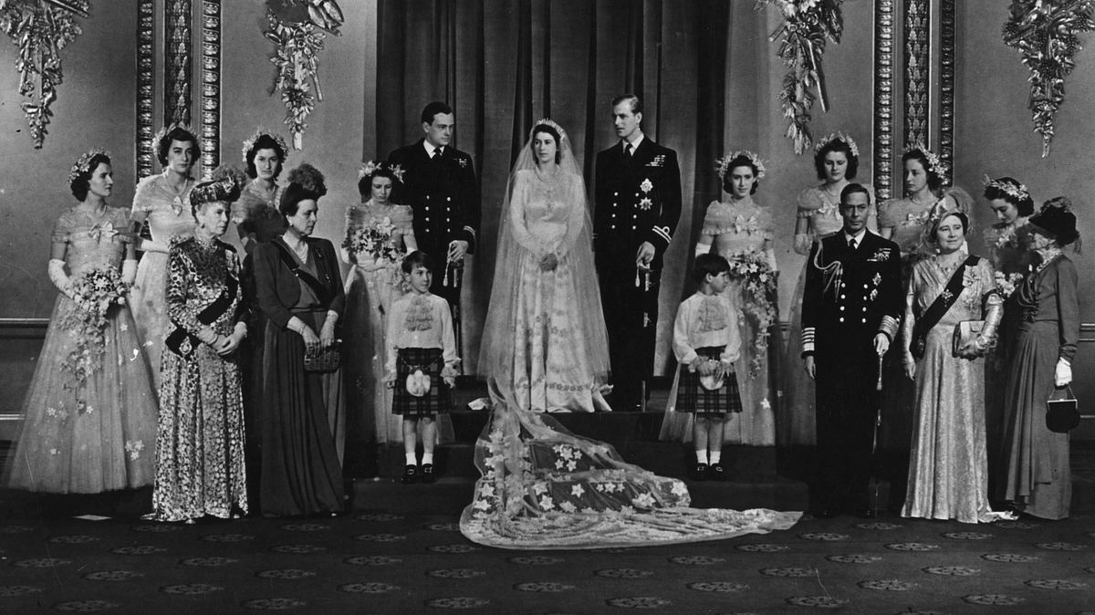 Queen Elizabeth II. bei ihrer Hochzeit